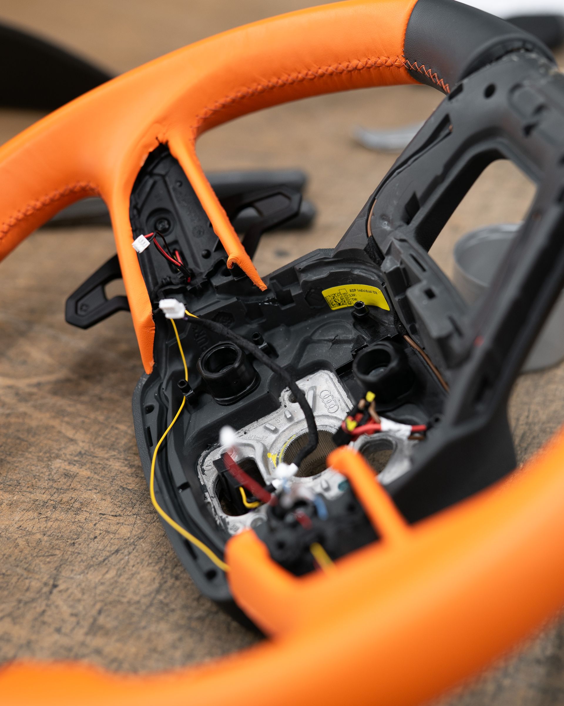 lamborghini urus wheel orange grey alcantara stitching oem cross stitch plus before original how to retrim