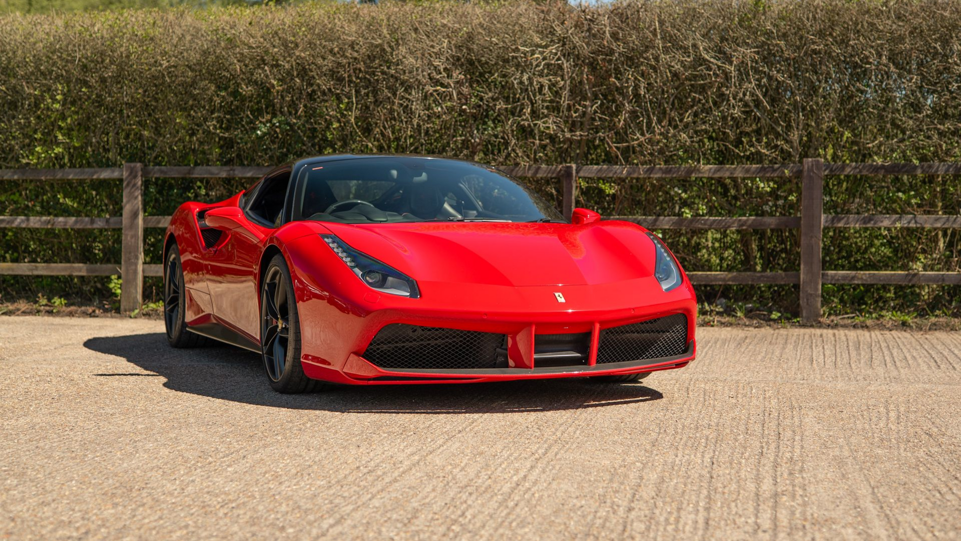 red ferrari 488 gtb seering wheel retrim black nappa leather red stitching d:class dclass oem
