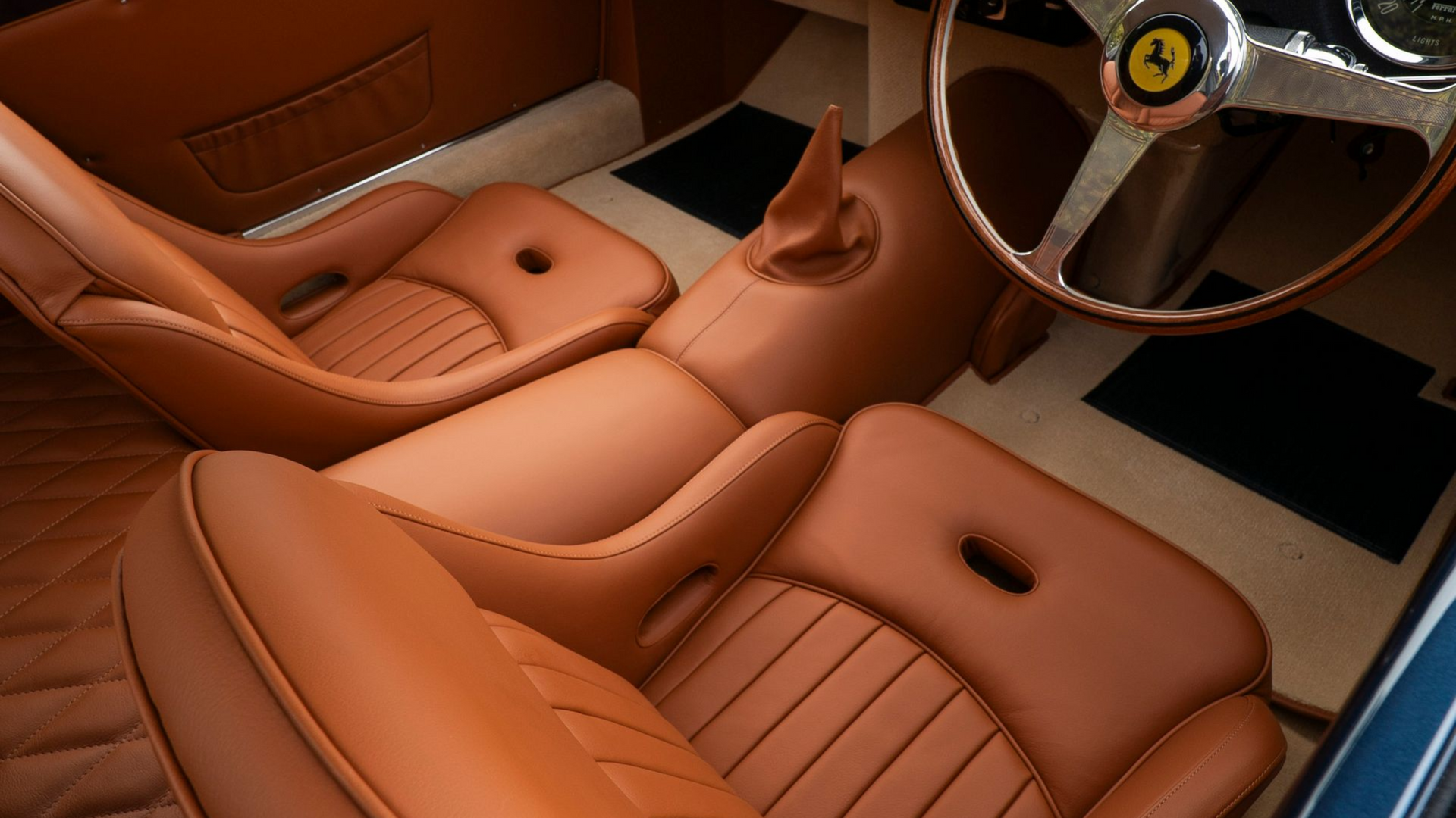 tan leather interior retrim restoration gto engineering swb 250 d:class automotive ferrari classic connolly vaumol