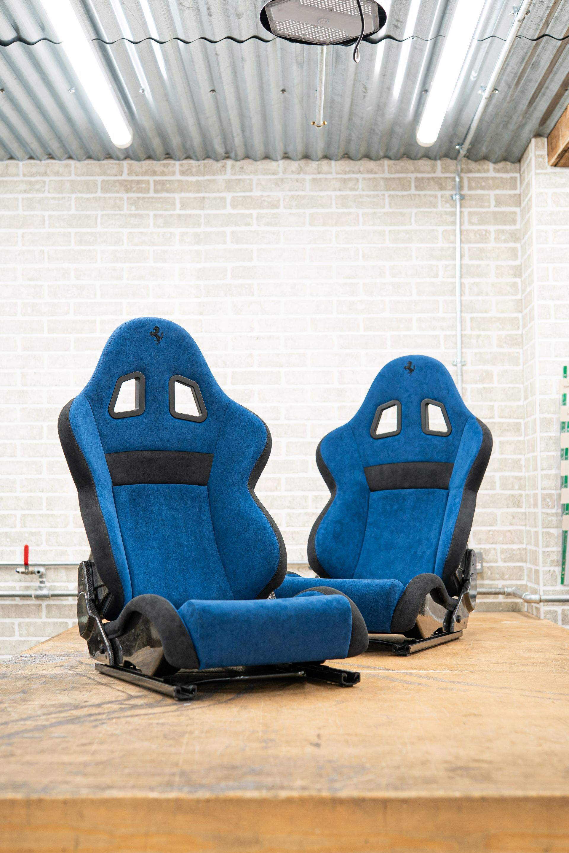 Ferrari 360 CS Challenge Stradale blue black alcantara retrim d:class dclass sam stg seen through glass stitching