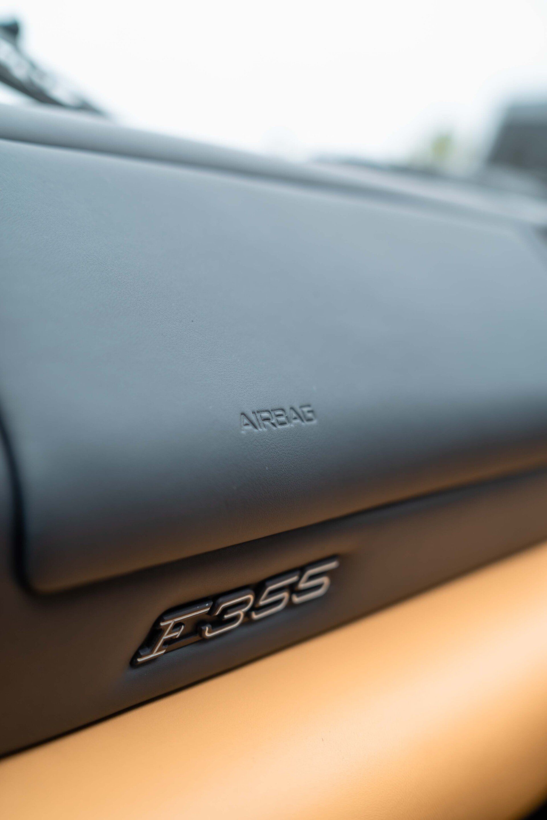 Ferrari F355 Spider Full interior retrim d:class auto tan blue nappa leather reupholstered upholstery trim restoration surrey bespoke seats hood carpet