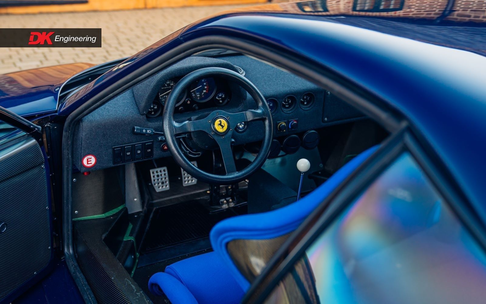 Ferrari f40 blue nomex full interior retrim restoration super car cars DK Engineering d:class auto automotive respray paint seats seat