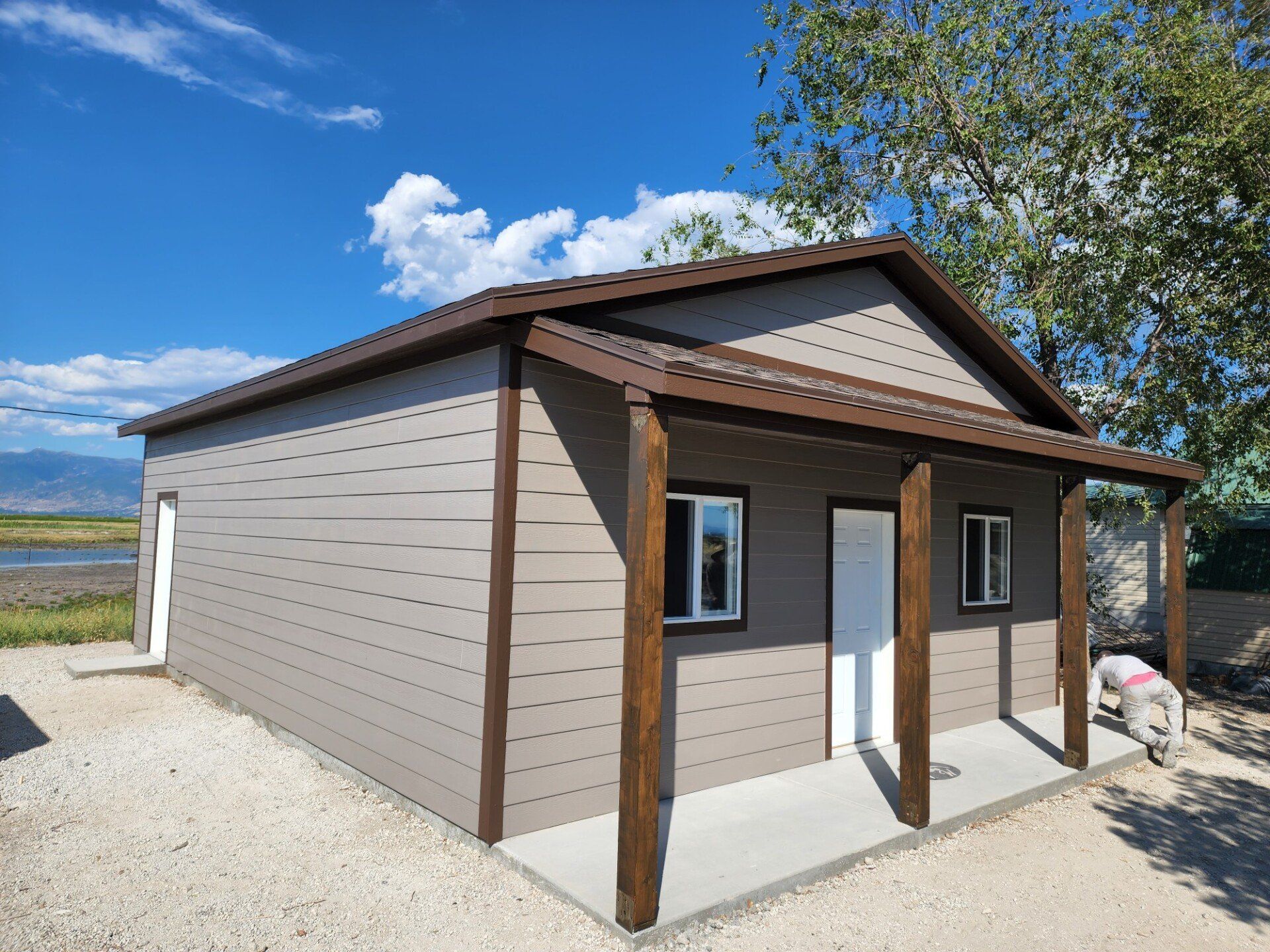 Garage and Blue Sky Background — Salt Lake City, UT — Kong Sheds