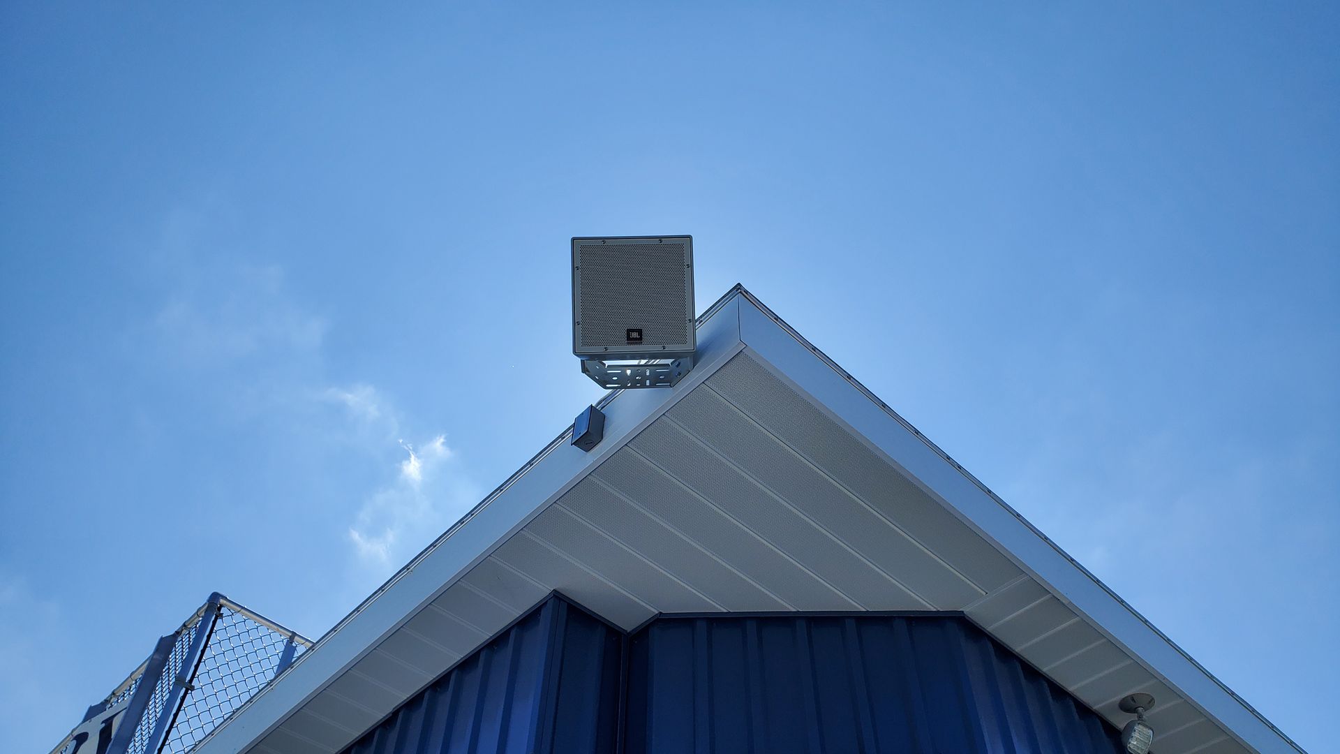 Outdoor audio system installed at western reserve school in collins ohio by fisher custom av