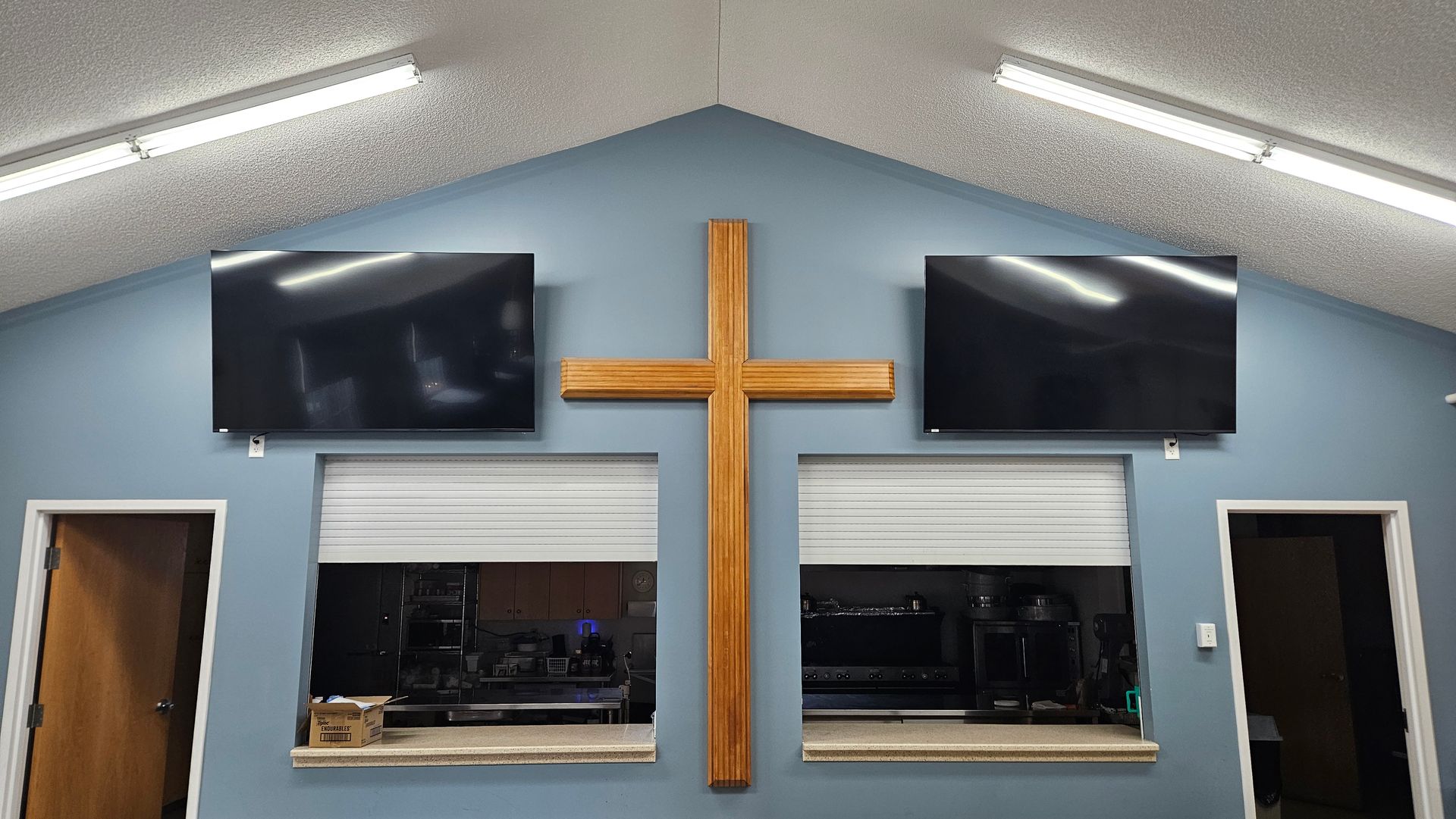 new video system with tvs installed in church hall in huron ohio by fisher custom av