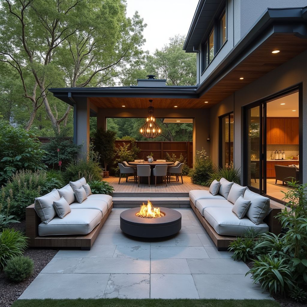 Outdoor patio with AV installation