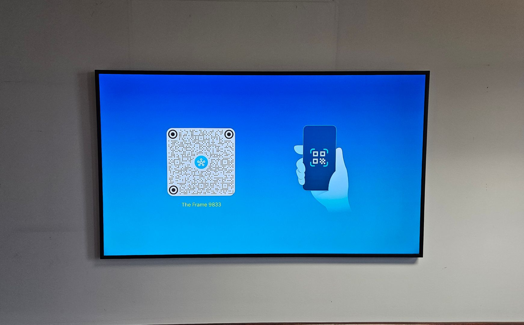 A samsung frame TV custom mounted by fisher custom av