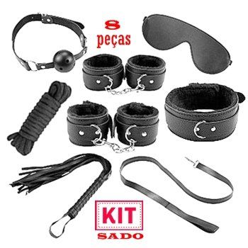kit gondage pelucia amarras oito peças sex shop exotic house em fortaleza