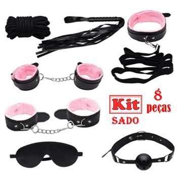 kit gondage pelucia amarras oito peças sex shop exotic house em fortaleza
