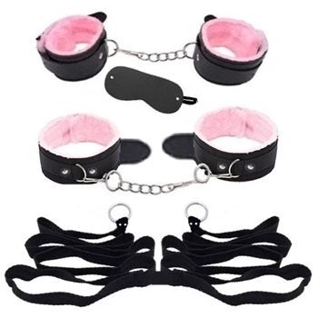 kit sado amarras pulsos tornozelos para cama sex shop exotic house em fortaleza