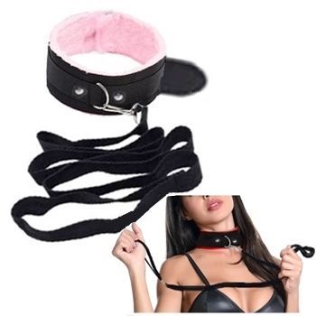 coleira com pelucia e guia sex shop exotic house em fortaleza