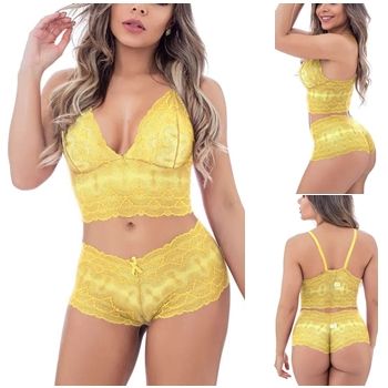conjunto lingeries calesson cropped renda sex shop exotic house em fortaleza