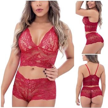 conjunto lingeries calesson cropped renda sex shop exotic house em fortaleza