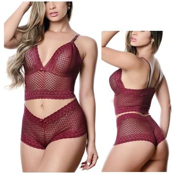 conjunto lingeries calesson cropped renda sex shop exotic house em fortaleza
