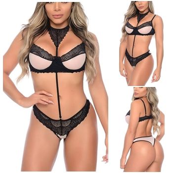 conjunto lingeries fio dental tule sem bojo renda sex shop exotic house em fortaleza