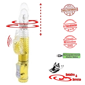 vibrador rabbit rotativo e reverso recarregavel sex shop exotic house em fortaleza