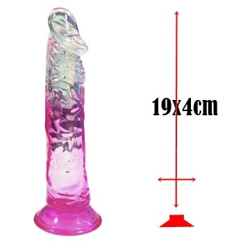 penis protese dildo clone penetrador bicolor transparente silicone sex shop exotic house em fortaleza