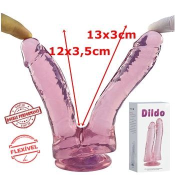 dildo protese dupla penetração jelly ventosa sex shop exotic house em fortaleza