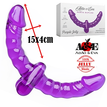penetrador duplo jelly protese pra dupla penetração pubple jelly adao e eva toys sex shop exotic house em fortaleza
