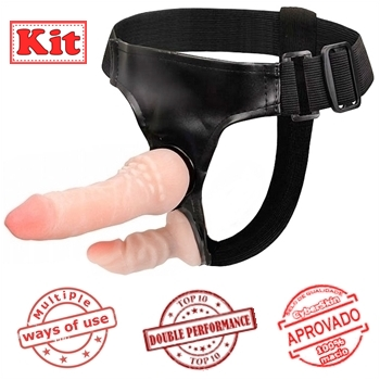 Ultra Double Dildos Female Harness Strap-on Baile kit infersão duplo sex shop exotic house fortaleza