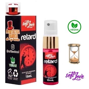 Óleo spray Retard Soft Love retardante masculino sex shop exotic house em fortaleza
