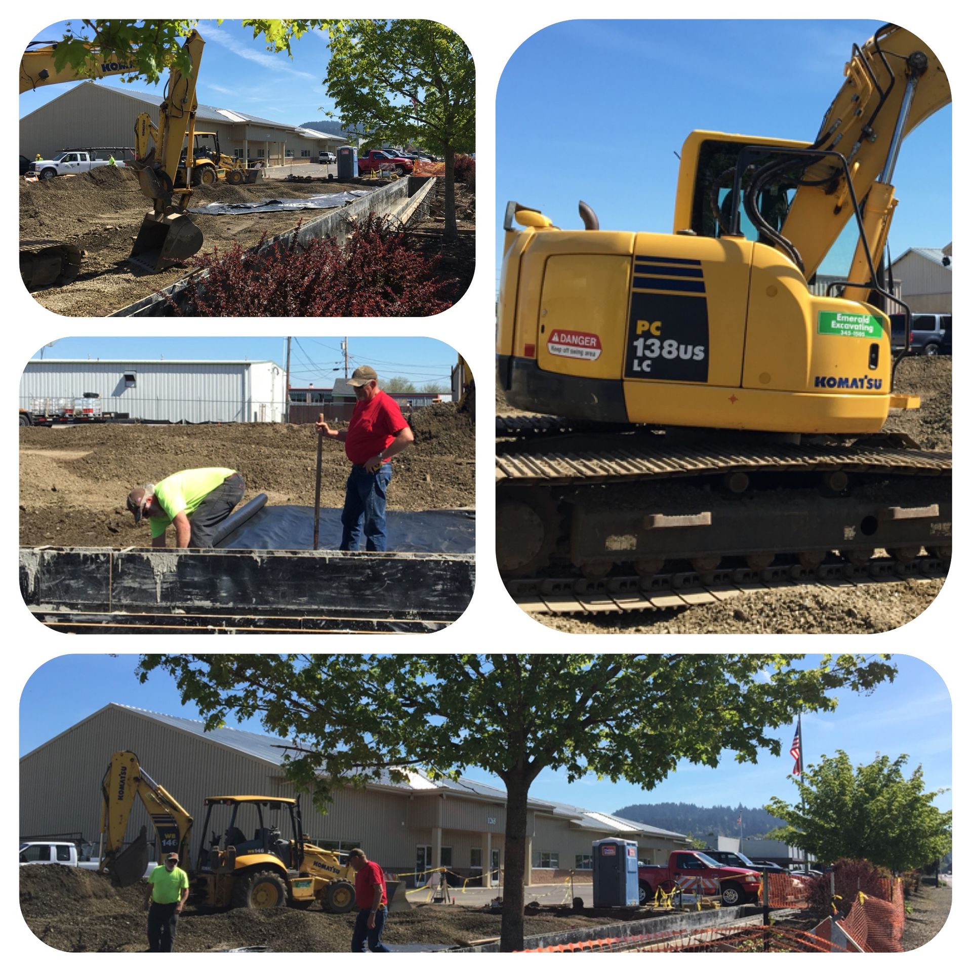 A White Tractor With A Bucket — Eugene, OR — Emerald Excavating