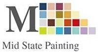 Mid State Painting logo with a large gray M and multicolored square tiles