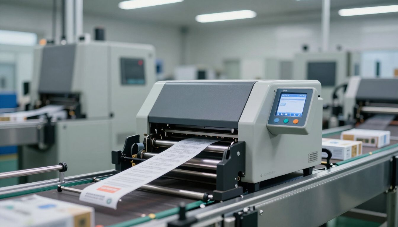 Línea de manufactura con impresora industrial térmica activa