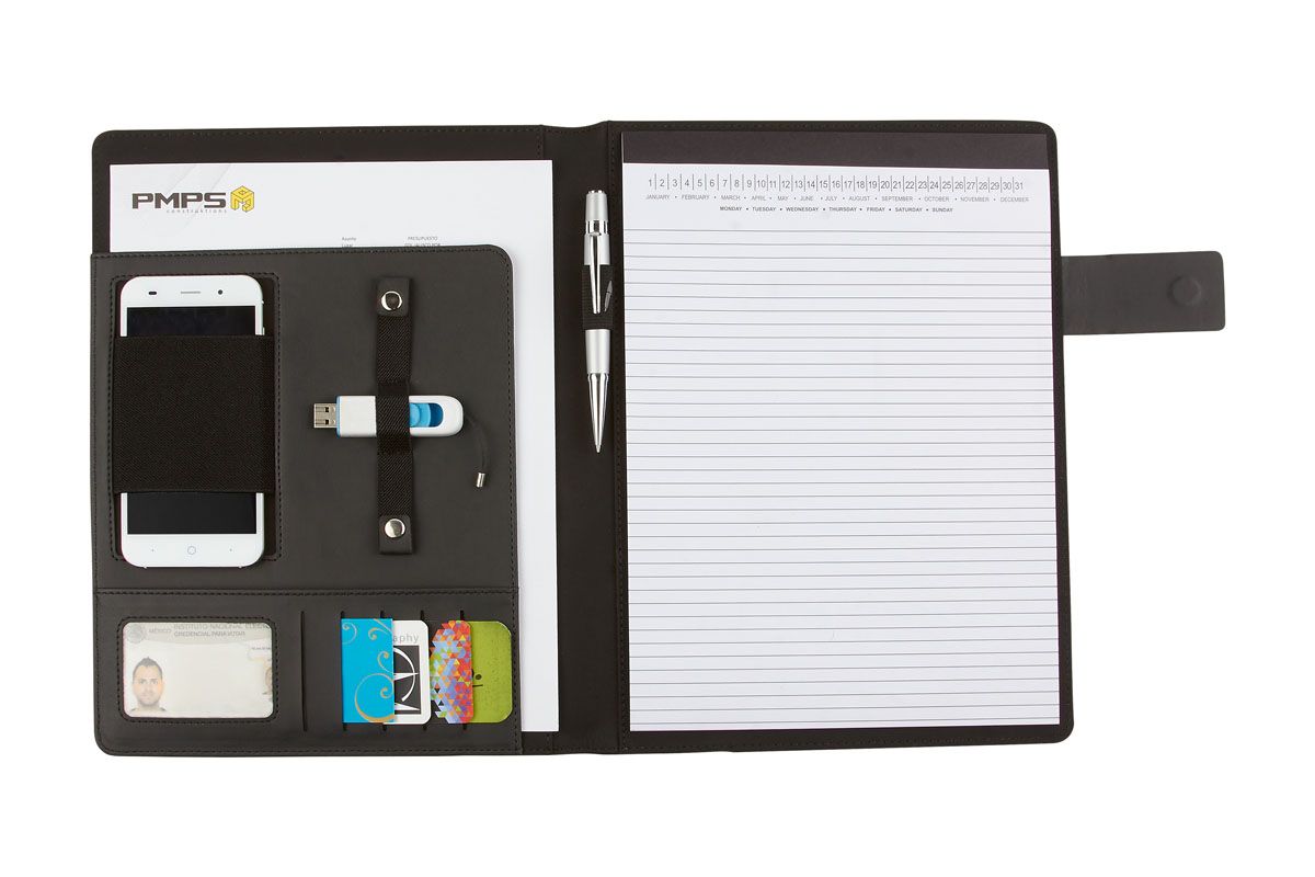 Carpeta Miram personalizable en color negro, vista principal