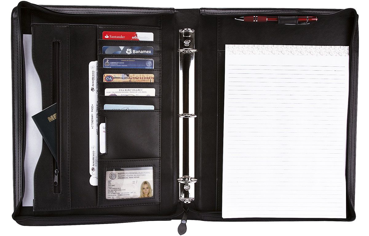 Carpeta Portafolio personalizable en negro, SKU SIN 014