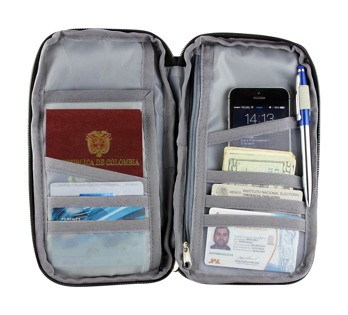 Porta Pasaporte Skana personalizable en negro, SKU M 80640