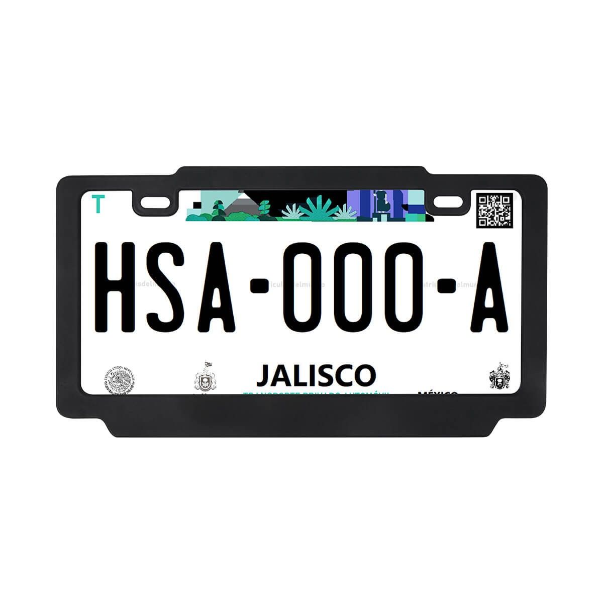 PORTA PLACA VAREK personalizable en negro, SKU PRO 025