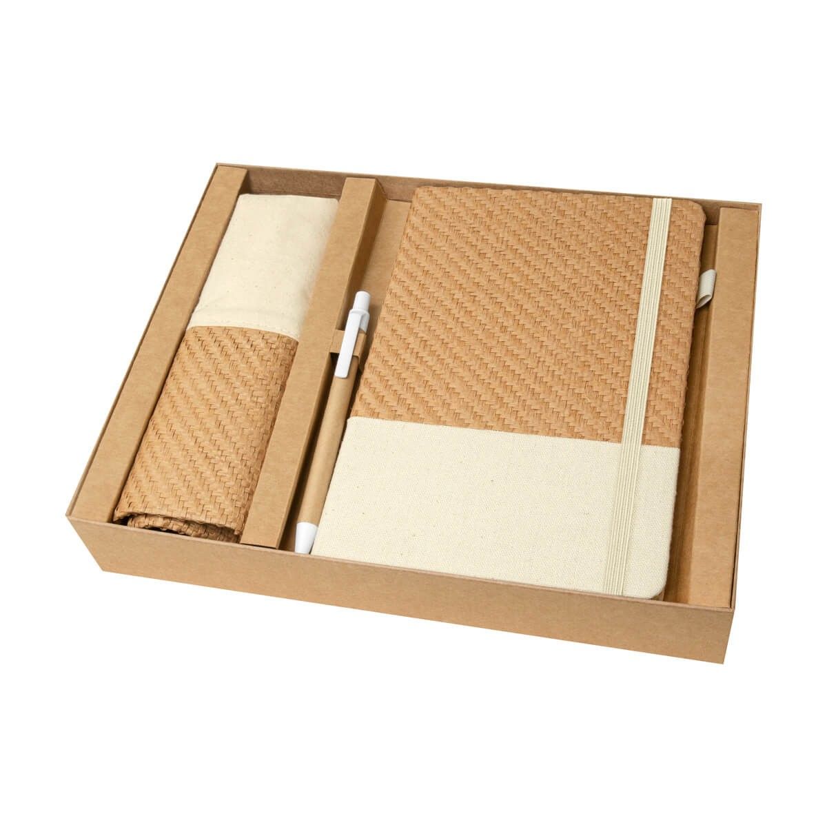 SET ECOLÓGICO BIOSET personalizable en beige, SKU SET 027