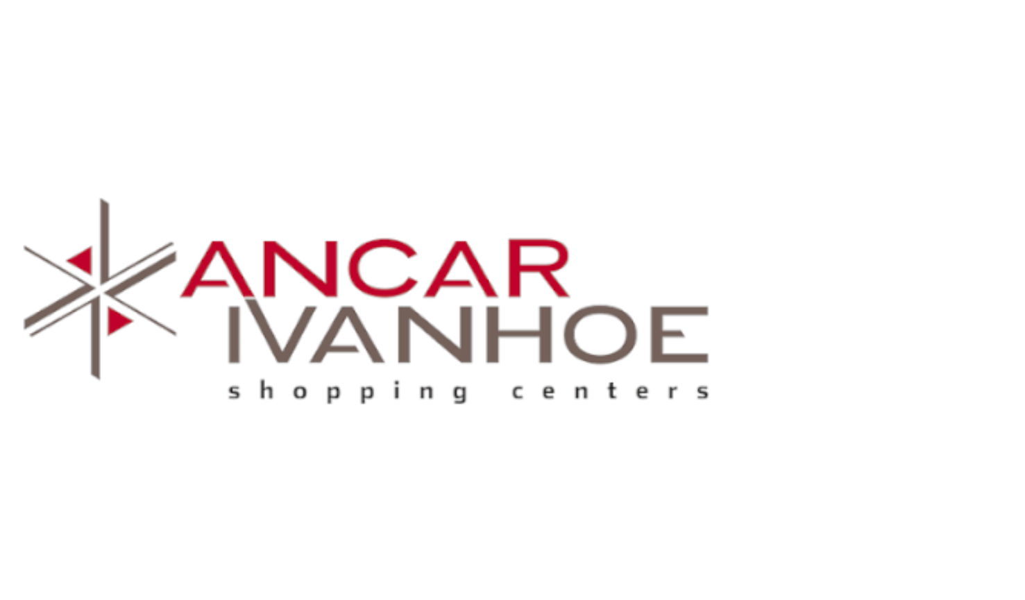 Um logotipo vermelho e branco para os centros comerciais ancar ivanhoe