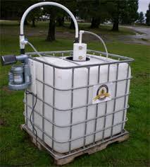 A 250-gallon container for making larger quantities of compost tea