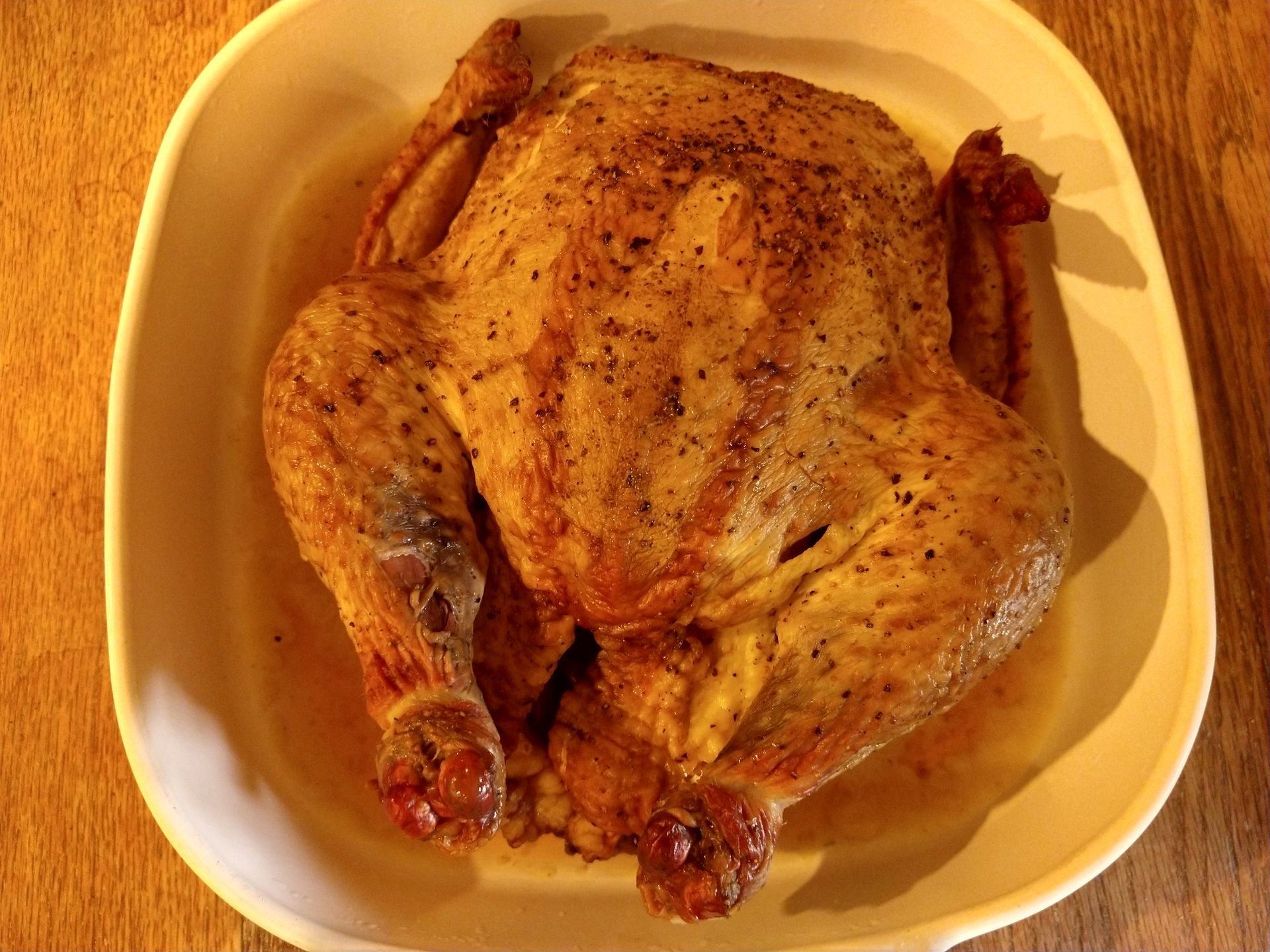 Photo of a roasted chicken