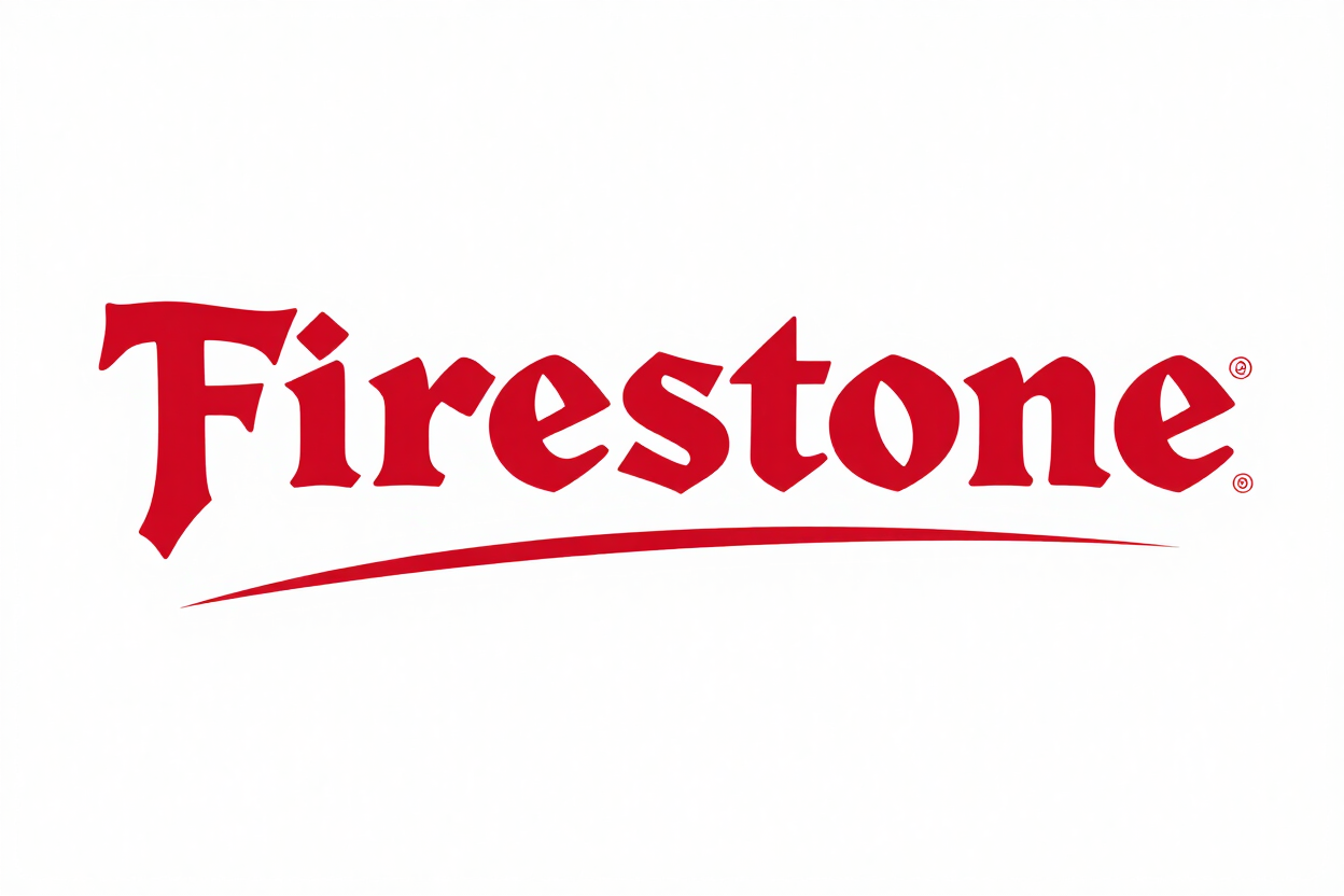 Logotipo rojo de Firestone sobre fondo blanco