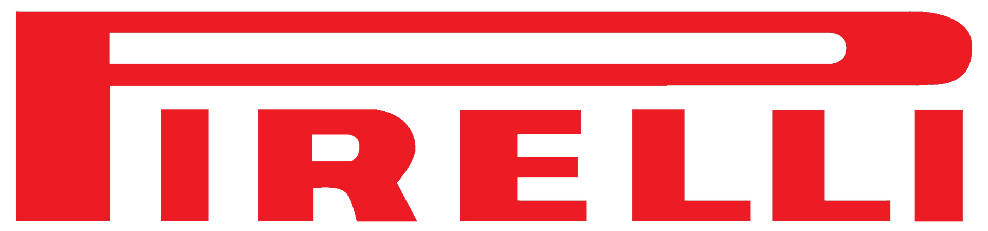 Logotipo de Pirelli en rojo con letras estilizadas sobre fondo blanco.