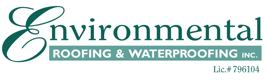 Environmental Roofing & Waterproofing Inc. logo in teal with a stylized 