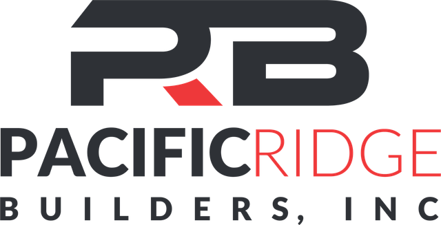 A logo for Pacific Ridge Builders is shown on a transparent background