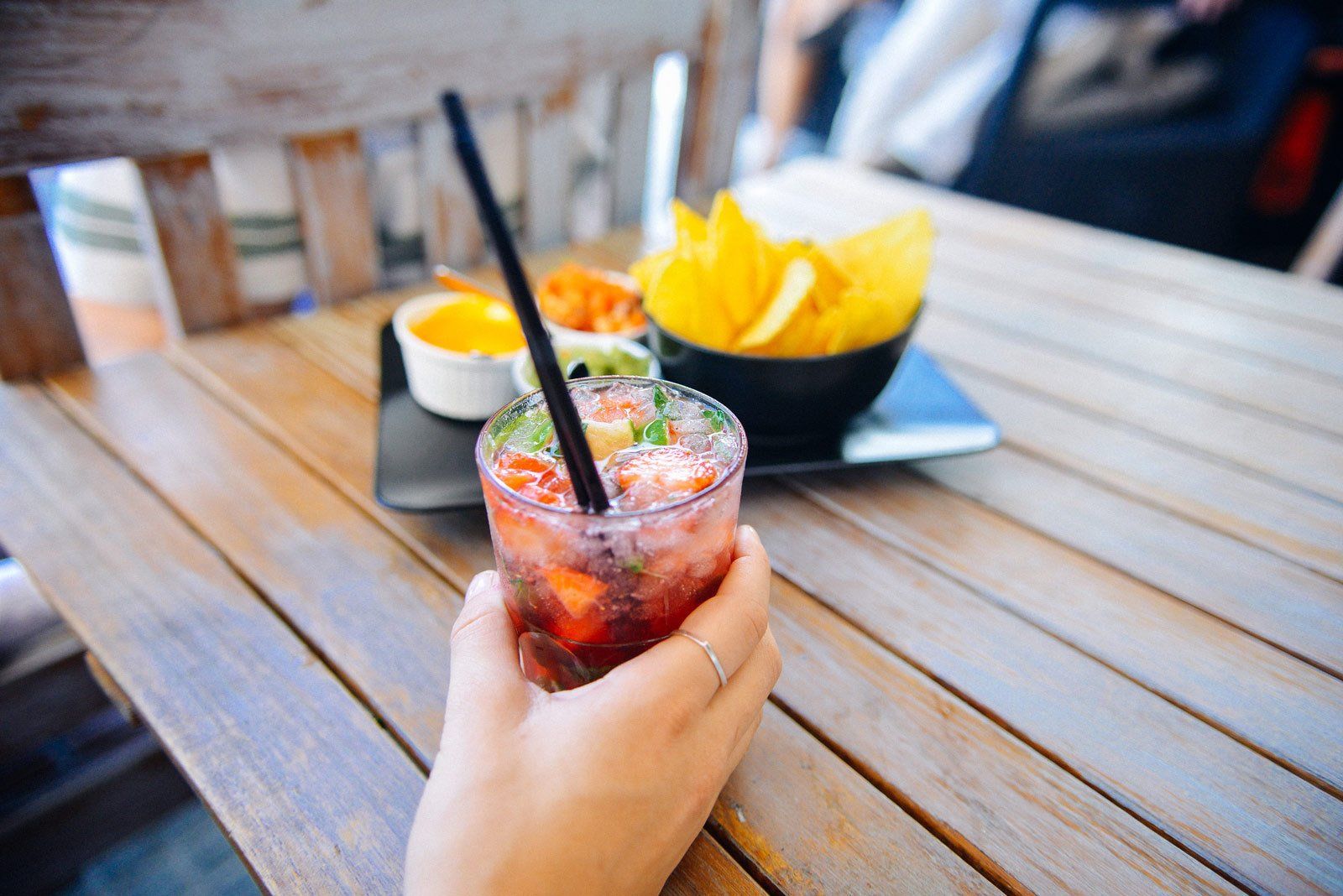 Friends Enjoying Cocktails at a Local Mexican Restaurant