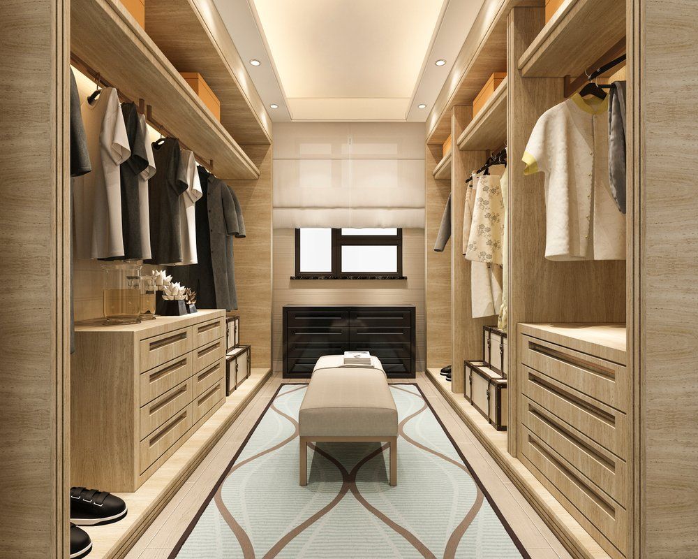 Walk-in Wardrobe With Bench Seat— Kitchen Design in Edmonton, QLD