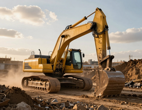 Excavadora en obra