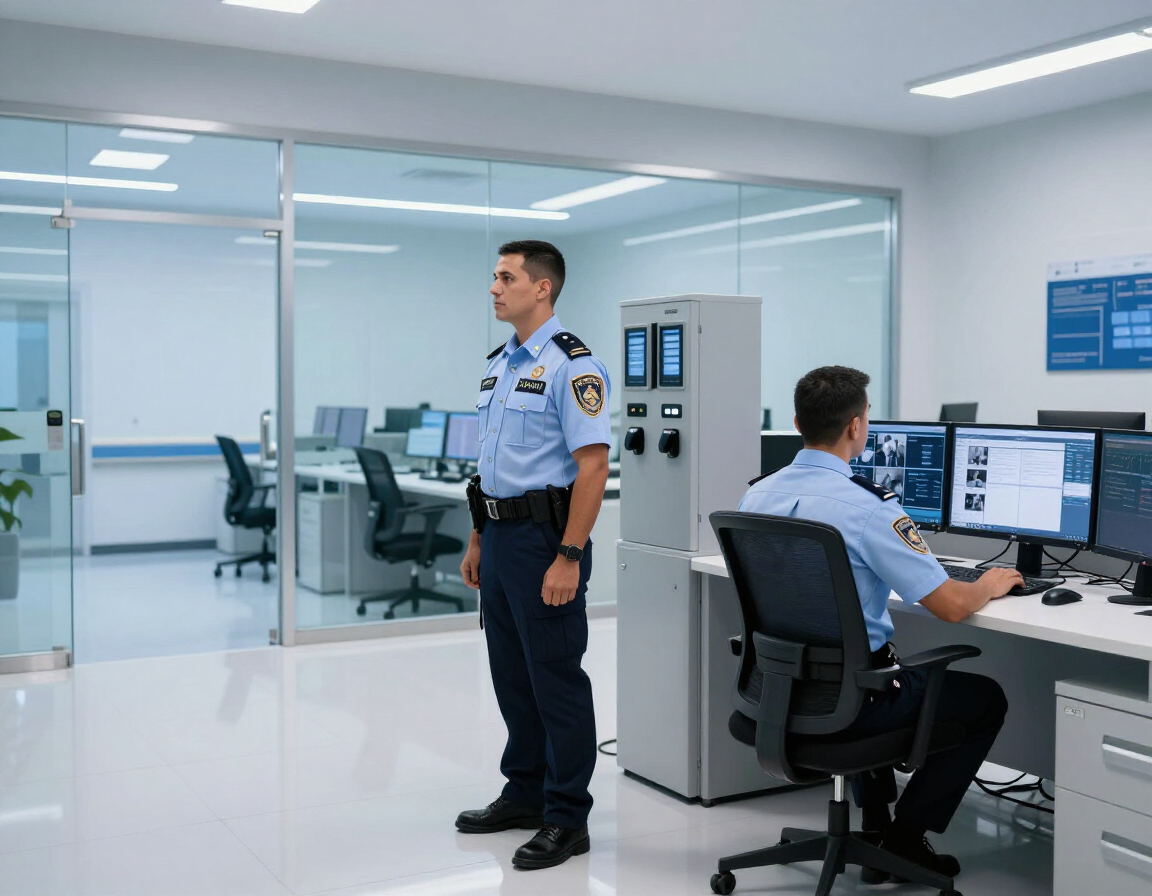 Guardia de seguridad en acceso controlado