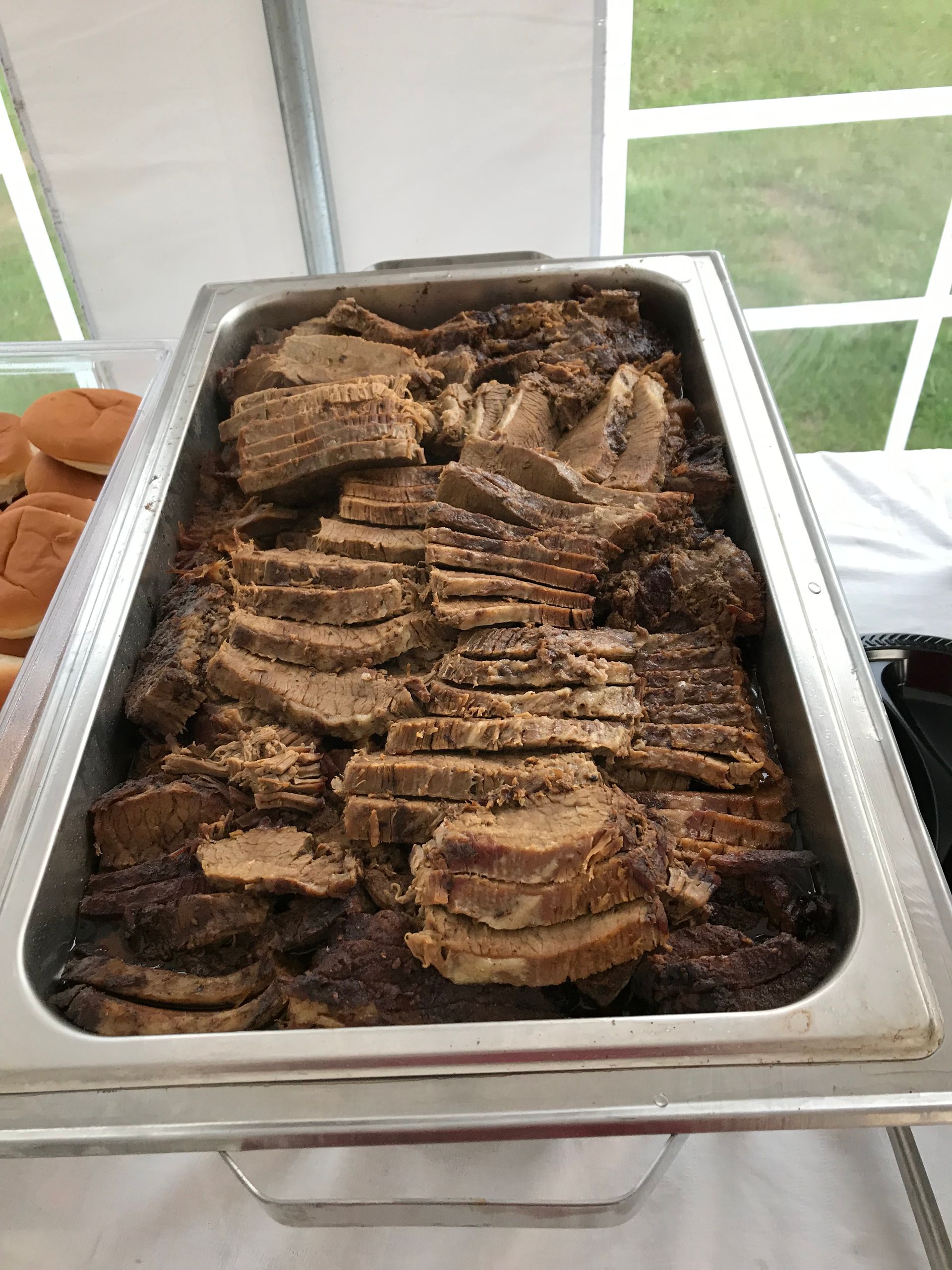 All Sliced and being served in hotel pan
