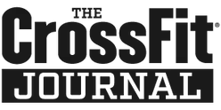 The logo for the crossfit journal is black and white.