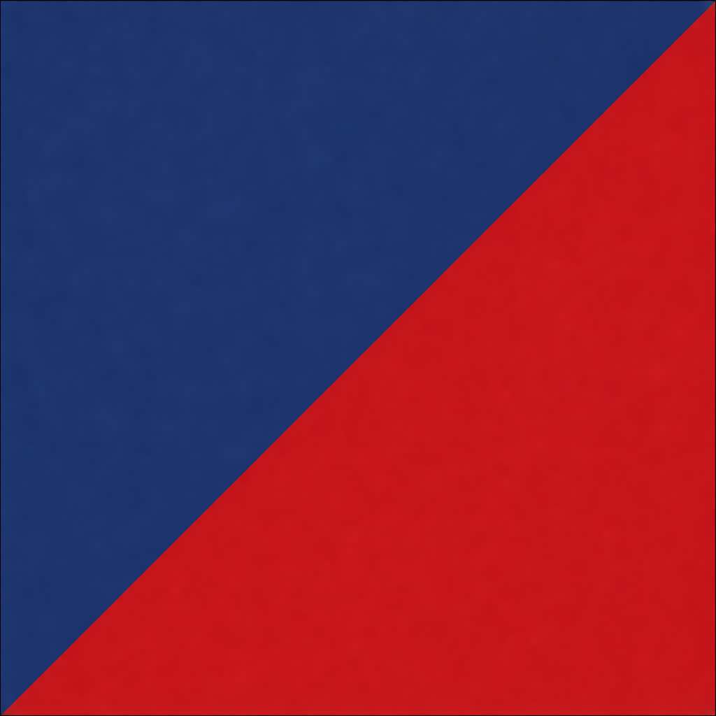 Diagonal split background with blue upper left and red lower right triangles