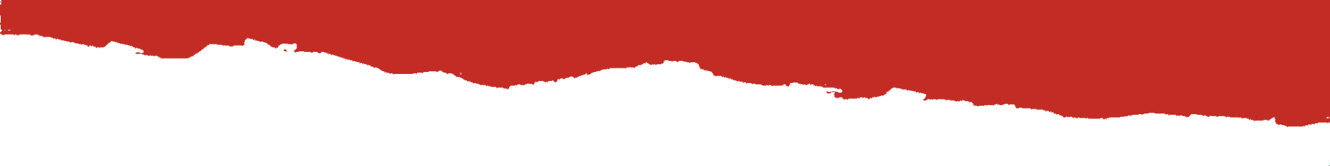Red and white horizontal brushstroke or paint smear on a white background.