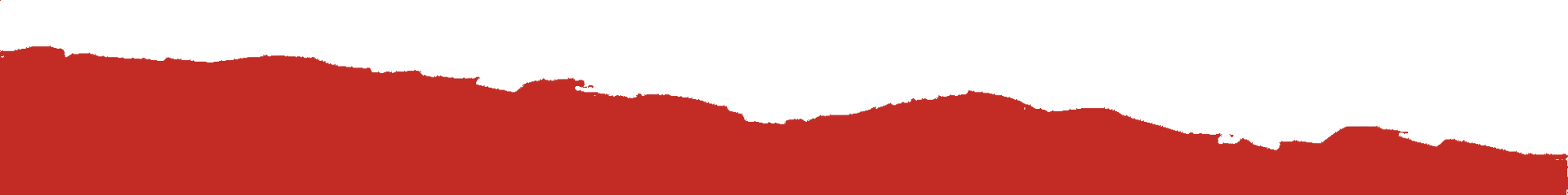 Red paint-like brushstroke on a white background