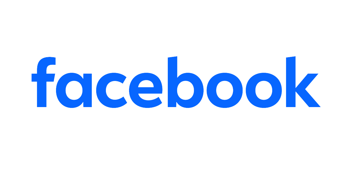 Blue Facebook logo on a white background